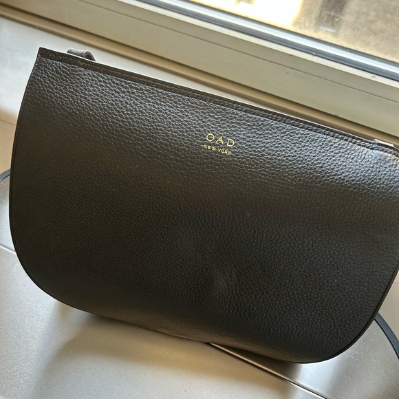 OAD black leather bag with adjustable shoulder strap; never used. - Picture 3 of 5